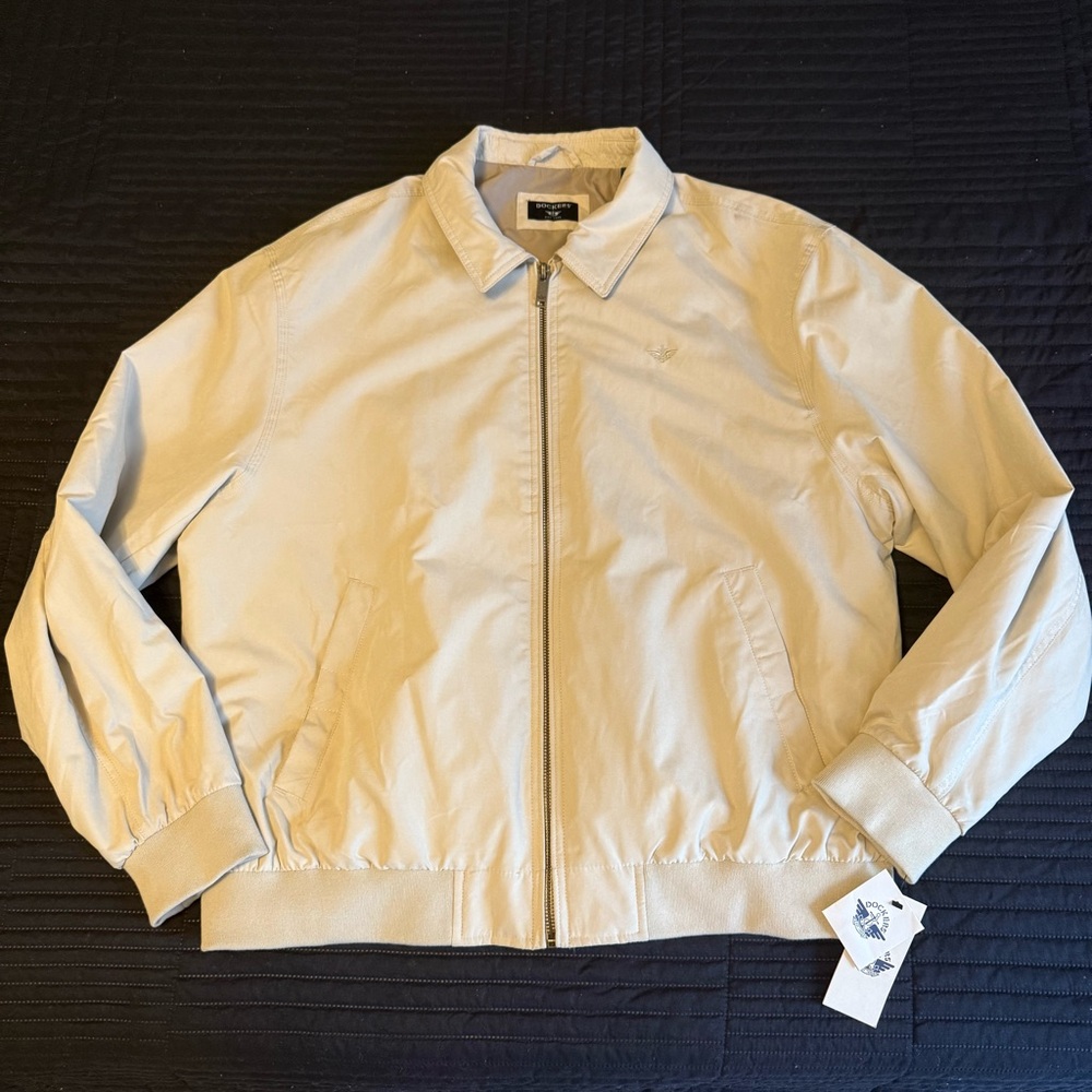 Men’s XL Dockers Light Tan Zip-Up Jacket NWT